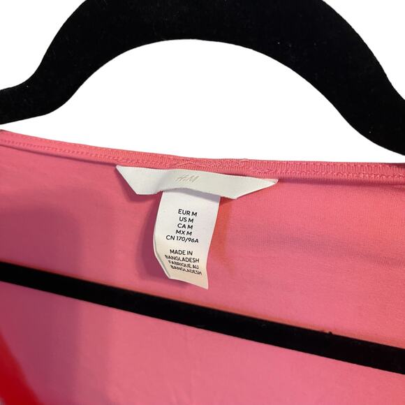 H&M Pink Corset Style Long Sleeve Bodysuit Pink Size Medium - Picture 5 of 5